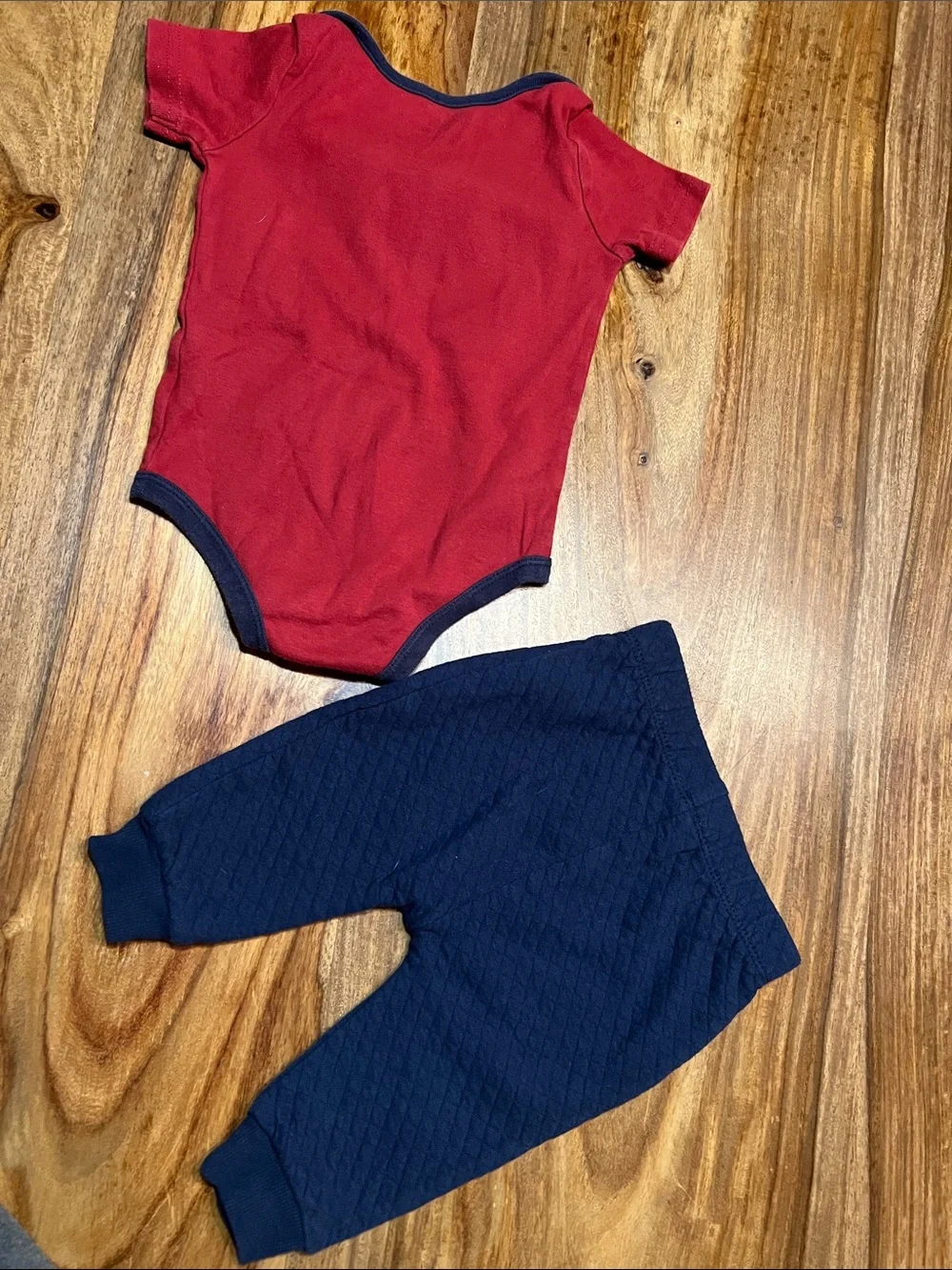 Nike Red and Navy Infant Bodysuit with Quilted Pants - Picture 4 of 4